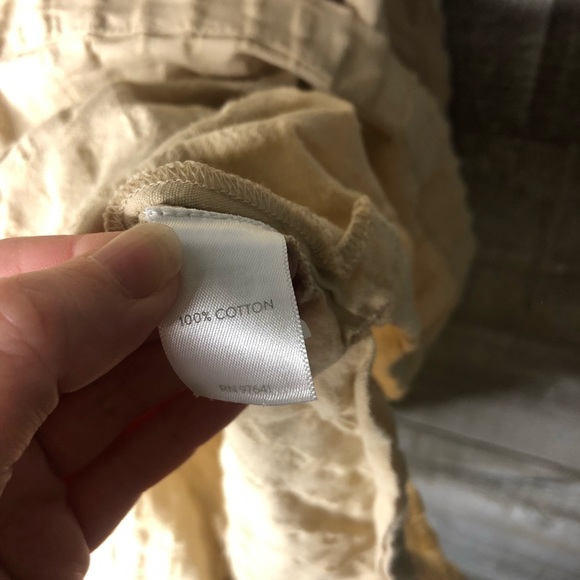 J Jill beige cotton grid button down lightweight shirt - Picture 3 of 4